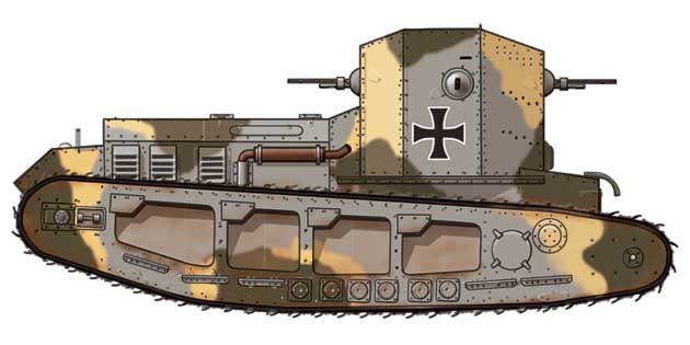 WWI Whippet tanks in German markings
